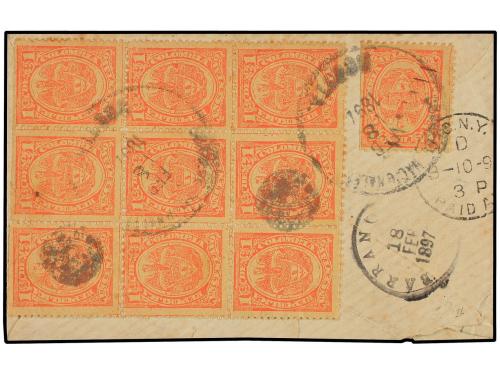 ✉ COLOMBIA. Sc. 142 (10). 1891. BOGOTÁ a NEW YORK. Sobre con