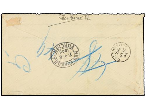 ✉ COLOMBIA. Sc. 202b (3). 1903. CARTAGENA a INGLATERRA. 20 c
