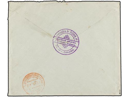 ✉ COLOMBIA. Sc. C38 (2), C41. 1923. MEDELLÍN a FRANCIA. 10 c