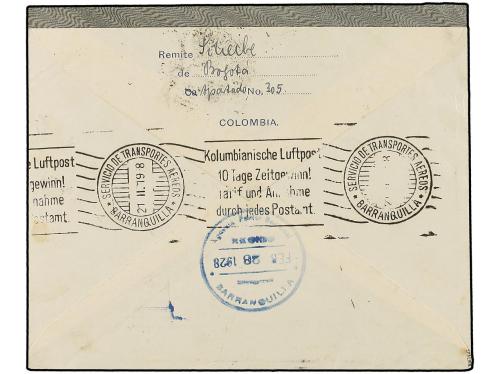 ✉ COLOMBIA. Sc. C38, C39, C40. 1923. BOGOTÁ a ALEMANIA. Ente