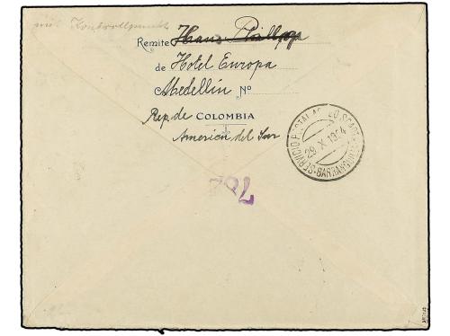 ✉ COLOMBIA. Sc. C42. 1924. MEDELLÍN a ALEMANIA. Entero Posta