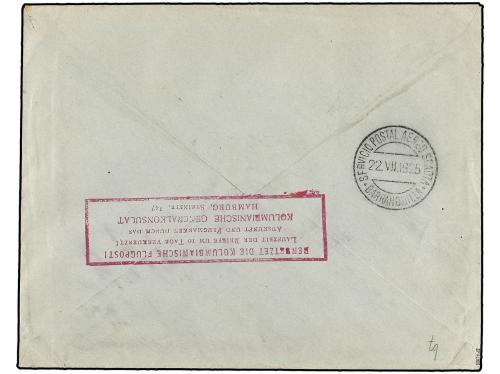 ✉ COLOMBIA. Sc. C40 (2), C41. 1925. BOGOTÁ a ALEMANIA. 10 ct