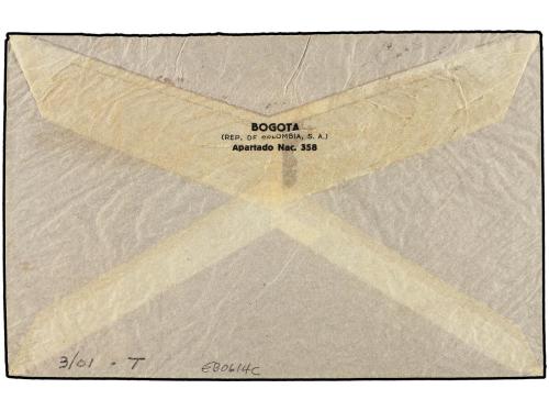✉ COLOMBIA. 1938. BOGOTÁ a ALEMANIA. Precioso franqueo con s