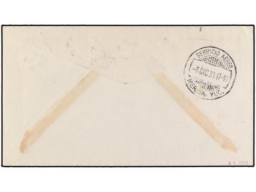 ✉ HONDURAS BRITANICA. 1931 (5 Diciembre). BELIZE to MERIDA (