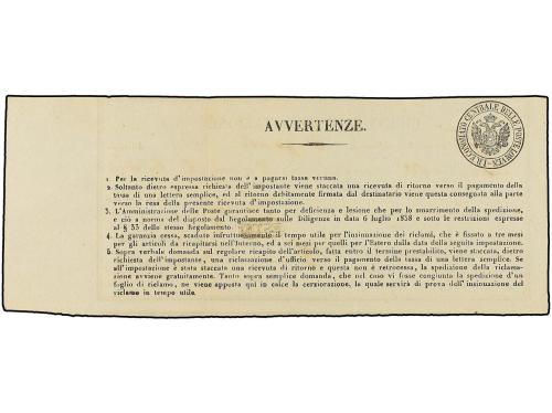 ✉ ITALIA ANTIGUOS ESTADOS: LOMBARDO-VENECIA. 1852. RICIVUTA 