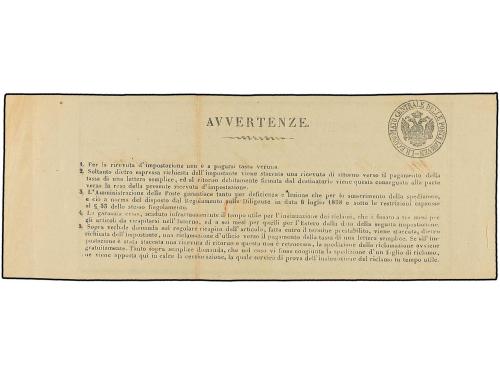 ✉ ITALIA ANTIGUOS ESTADOS: LOMBARDO-VENECIA. 1856. RICIVUTA 