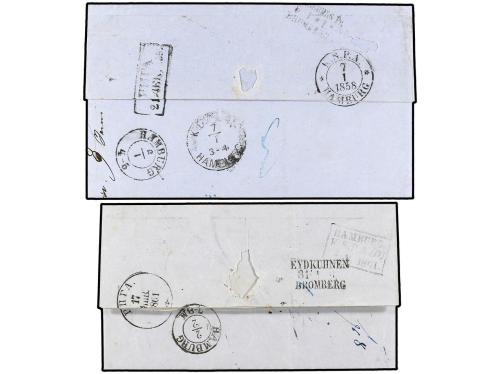✉ LETONIA. 1858-61. TWO entire letters from RIGA to SWEDEN, 
