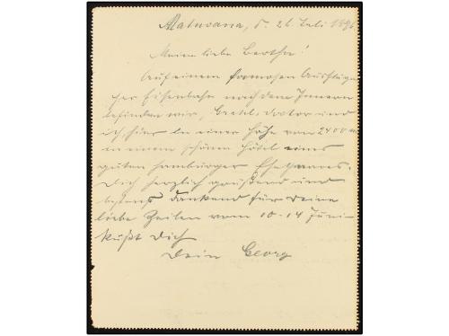 ✉ PERU. 1886. MATUCAMA a ALEMANIA. Entero Postal de 3 ctvos.