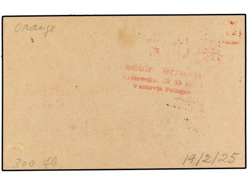 ✉ POLONIA. 1925 (19-II). WARSAWA to DANZIG. 30 gr., 5 gr. or