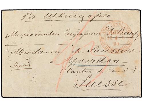 ✉ RUSIA. Sc. 19, 20 (2), 22, 23. 1869. TSITA to YVERDON (Swi