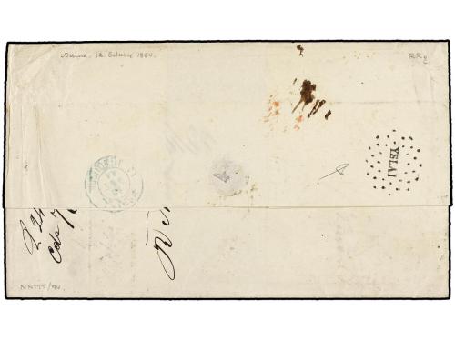 ✉ ESPAÑA. Ed. 68 (2). 1864. BARCELONA a AREQUIPA (Perú). 2 r