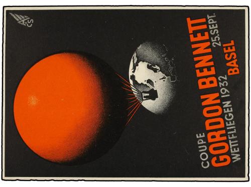 ✉ SUIZA. 1932. GORDON BENNET. BALLON POSTAL. BASEL a GINEBRA
