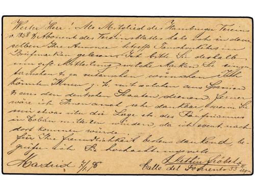 ✉ ESPAÑA. Ed. 29. 1896. MADRID a COBÁN (Guatemala). 10 cts. 