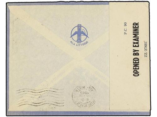 ✉ ERITREA. Sa. 6, 8, 9, 12. 1945 (2-VIII). ASMARA a ITALIA. 