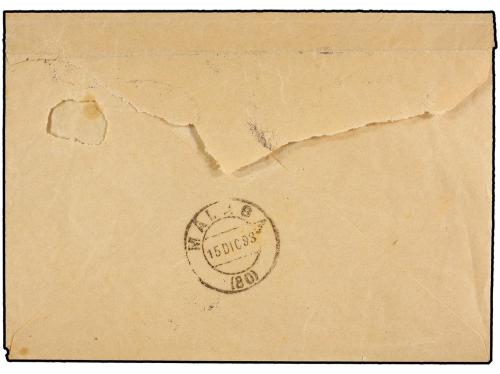 ✉ COLONIAS ESPAÑOLAS: MARRUECOS. 1893. MELILLA a GRANADA. Ci