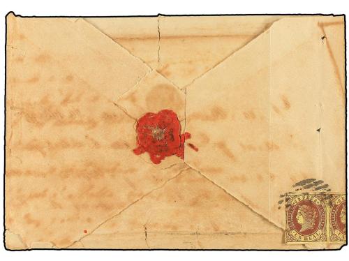 ✉ ESPAÑA. Ed. 61 (5). 1863. MADRID a LA HABANA. Plica Judici