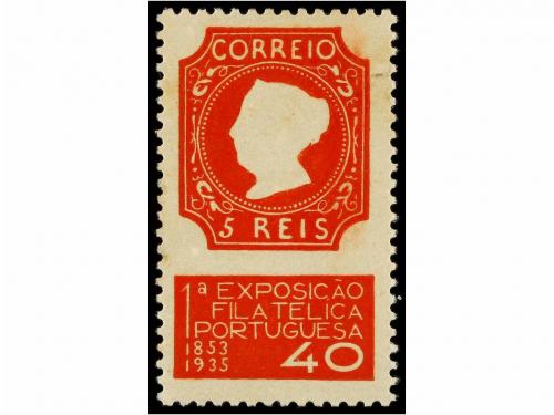 ** PORTUGAL. 40 cts. rojo. DOBLE ESTAMPACIÓN de la imagen. 