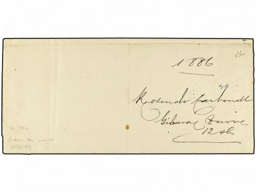 ✉ CUBA. Ed. 68 (3). 1886. GIBARA a BARCELONA. 1 cto. verde t