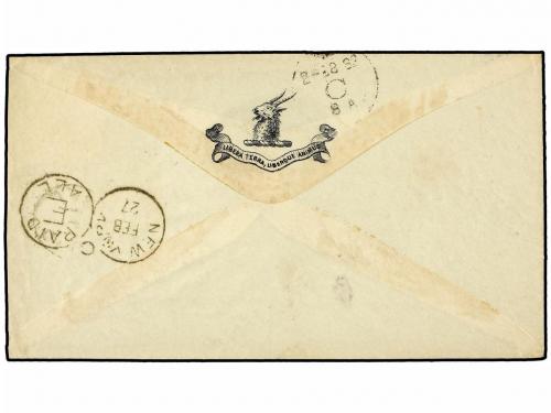 ¿ CUBA. Ed. 71. 1882. HABANA a U.S.A. 5 cts. gris. Mat. oval