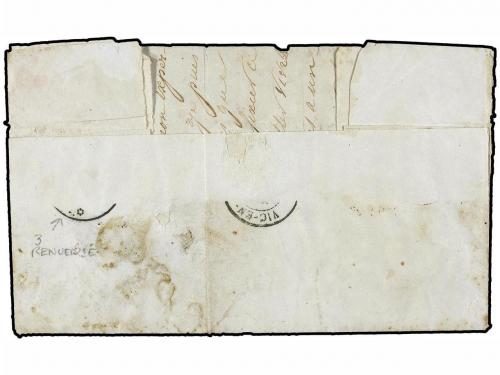 ✉ CUBA. 1863. SANTIAGO a FRANCIA. Fechador de la Agencia Con