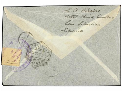 ✉ ESPAÑA. Ed. 933, 828 (2), 845, 925. 1940. SAN SEBASTIAN a 