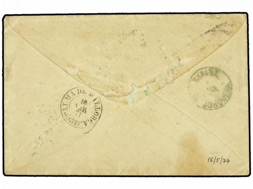 ✉ ESPAÑA: PREFILATELIA. 1871. ROMA a PALMA DE MALLORCA. Marc