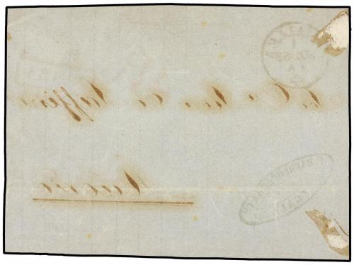 ✉ ESPAÑA: PREFILATELIA. 1863. FRONTAL. ST. GALL a MADRID. Ma