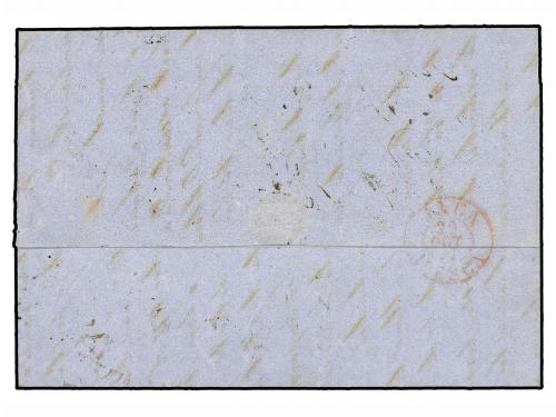 ✉ FRANCIA. 1856. OLORON a ZARAGOZA. Marca FRANCIA en ROJO de