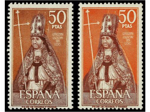 ** ESPAÑA. Ed. 1962. PERSONAJES. 50 pts. castaño y naranja F