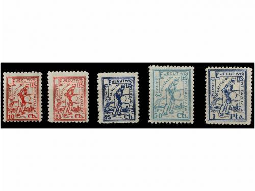 ESPAÑA GUERRA CIVIL. CASTELLÓN. 10 cts., 25 cts. azul y rojo