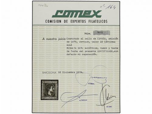 ** ESPAÑA. Ed. 164. 10 cts. azul. Color excepcional. PIEZA D