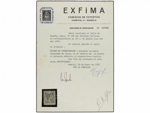 (*) ESPAÑA. Ed. 168. 50 cts. gris. MAGNÍFICO EJEMPLAR, bien 