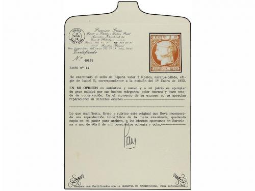 (*) ESPAÑA. Ed. 14. 2 reales naranja. Color muy fresco. PIEZ