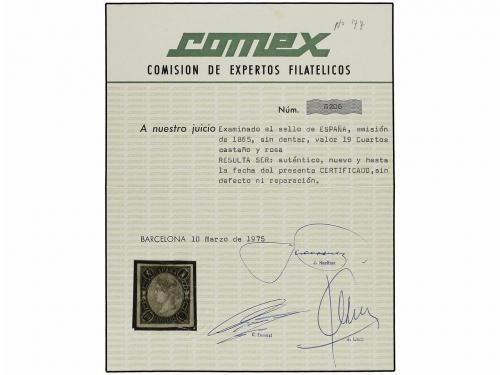 (*) ESPAÑA. Ed. 71. 19 cuartos castaño y rosa. MAGNÍFICO EJE