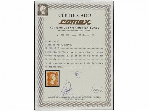 * ESPAÑA. Ed. 3. 5 reales rojo. Color excepcional, conservan