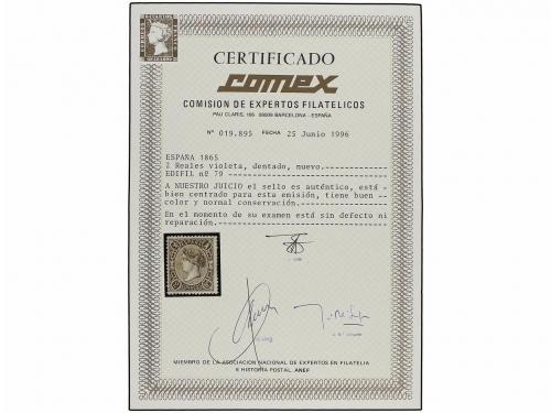 * ESPAÑA. Ed. 79. 2 reales lila. Excelente centraje para est