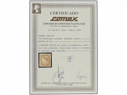 * ESPAÑA. Ed. 99. 100 mils. castaño. MAGNÍFICO EJEMPLAR. Mar