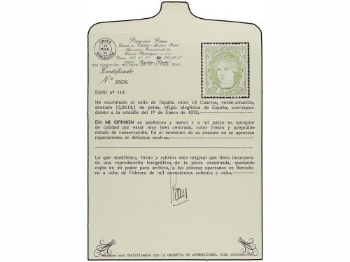 (*) ESPAÑA. Ed. 114. 19 cuartos verde. Buen centraje. MAGNÍF