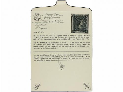 * ESPAÑA. Ed. 170. 4 pts. verde. Color muy fresco y bien cen