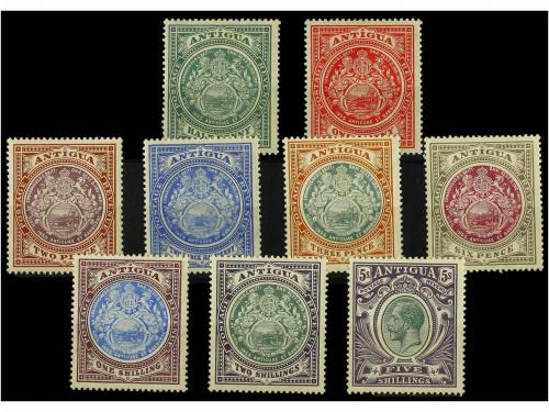 * ANTIGUA. Sg. 41/50. 1908-17. COMPLETE set hinged. Stanley 
