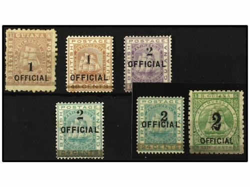 */(*) GUAYANA BRITANICA. Sg. 153/55, 157/59. 1881. SIX stamp