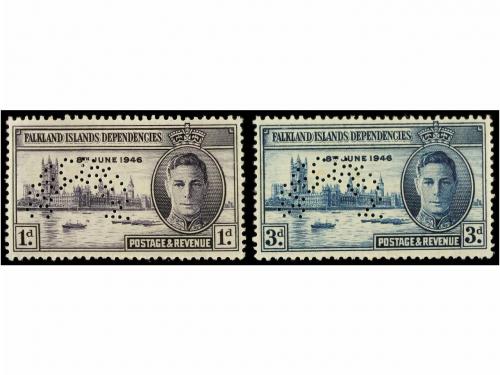 ** FALKLAND. Sg. G17/18s. 1946. COMPLETE set, perforation SP