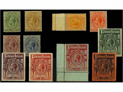 * FALKLAND. Sg. 60/69. 1912. COMPLETE set. Original gum, hin