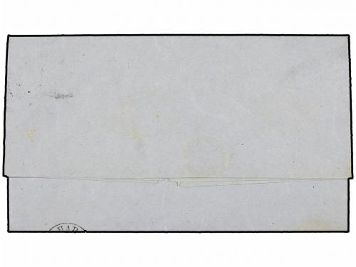 ✉ CUBA. Ant. 7. 1863. S. DIEGO a HABANA. 1/2 real azul FALSO
