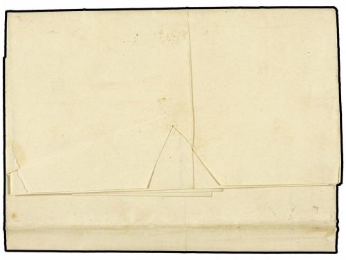 ✉ ESPAÑA. Ed. 6 (3). 1851. BARCELONA a MADRID. 6 cuartos neg