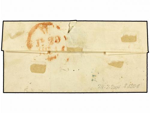 ✉ ESPAÑA. Ed. 6. 1851. Envuelta circulada a MADRID. 6 cuarto