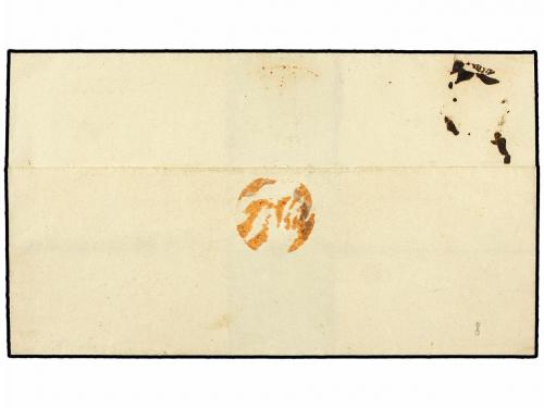 ✉ ESPAÑA. Ed. 1. 1850. TUY a SANTIAGO. 6 cuartos negro, mat.