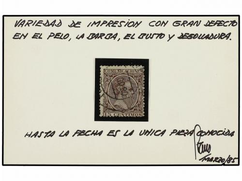 ° ESPAÑA. Ed. 219. 15 cts. castaño violeta IMPORTANTE DEFECT