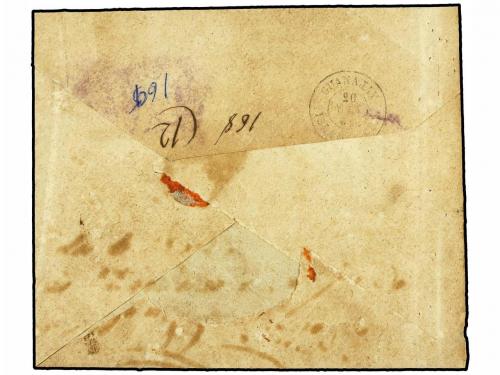 ✉ CUBA. Ed. 6. 1862. POZAS a GUANAJAY. Envuelta circulada co