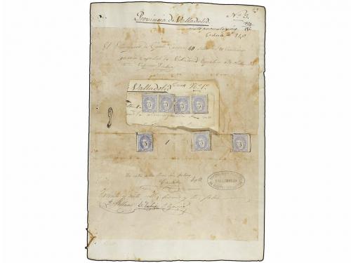 ✉ ESPAÑA. Ed. 107F. 1872. 50 milésimas azul FALSOS POSTALES.